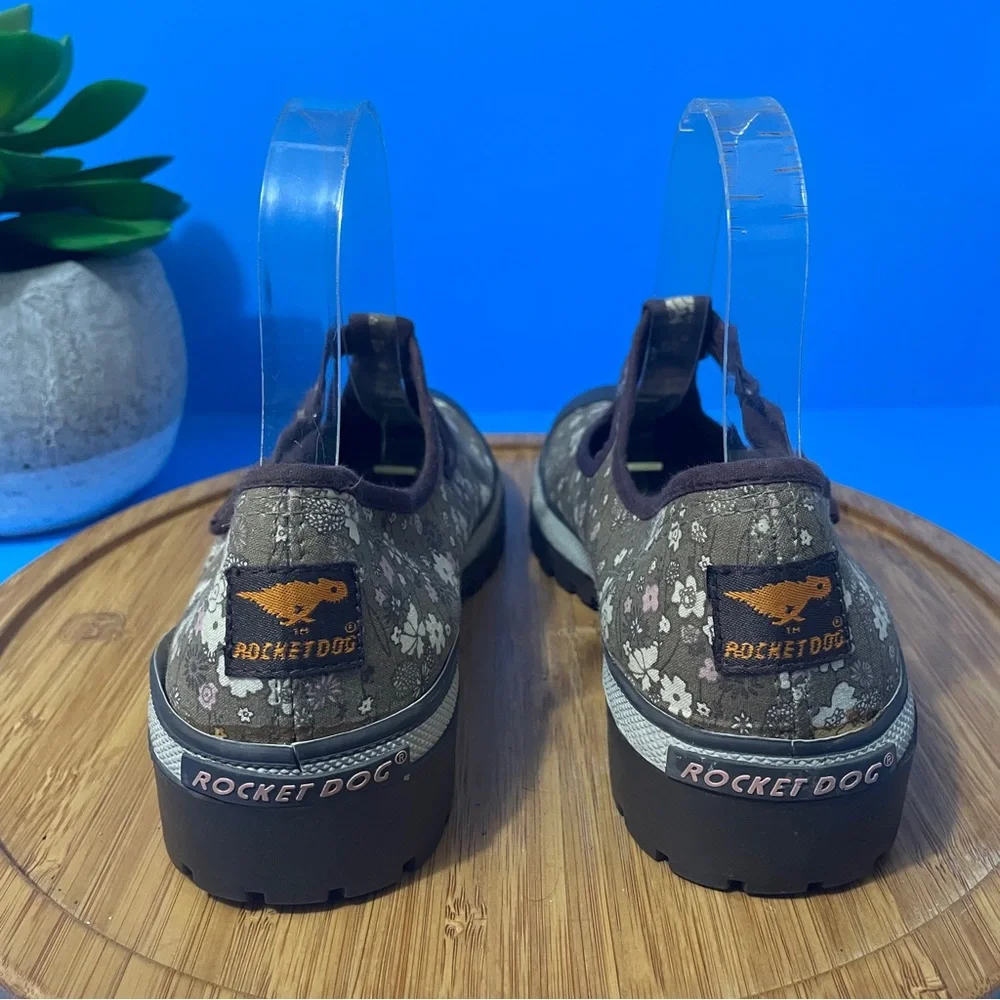 Rocket Dog Mary Jane Loafers Floral Chunky Heel Lug Sole Shoes Size 7 - Picture 2 of 8